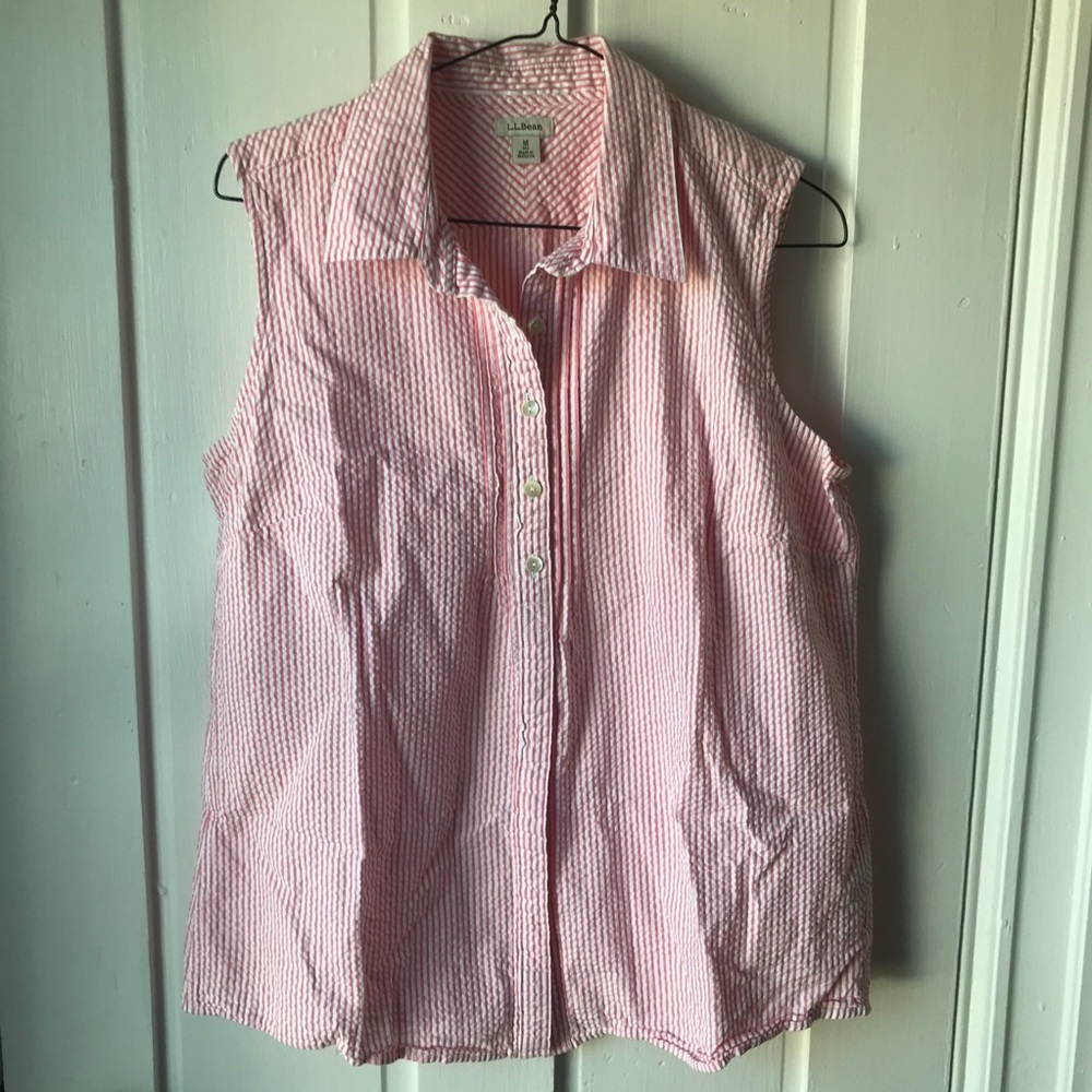 LL Bean Striped Sleeveless Top